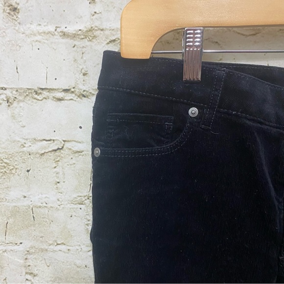 LOFT Black Soft Corduroy Curvy Ankle Stretch Pants - Picture 2 of 6